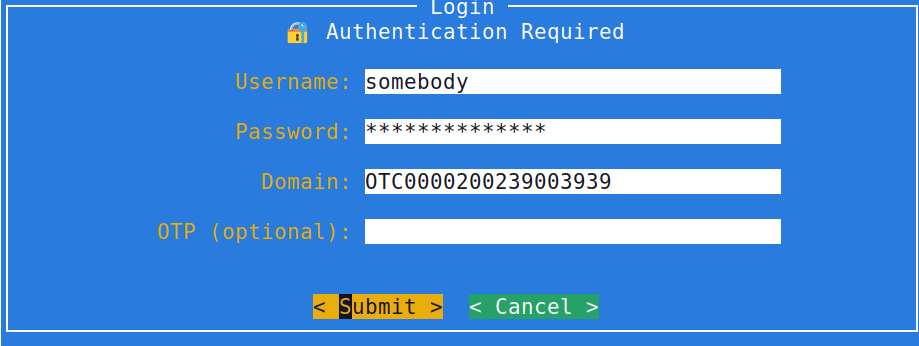 Login screenshot
